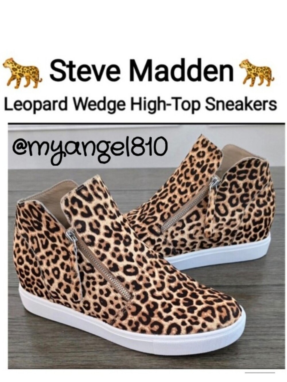 Steve Madden Leopard Print Wedge High-Top Sneakers - Brown/Tan/Black, Size 11